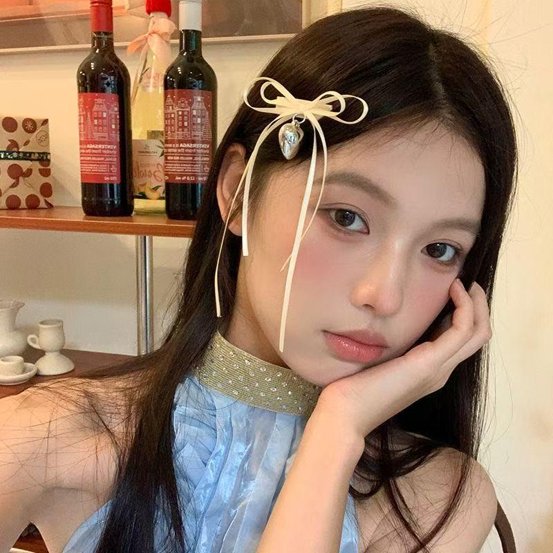 Gentle White Lace Bow Duckbill Clip for Bangs & Ponytails