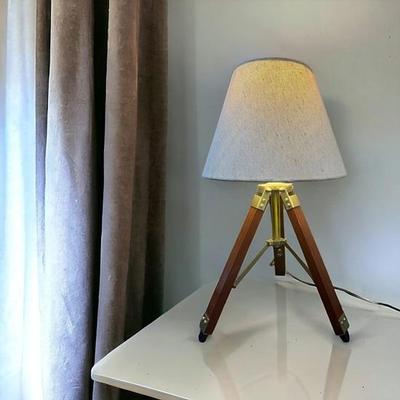 Wooden Tripod Lamp with Jute Shade Unique Desk Table Lamp for Bedroom, Office Decor, Perfect Gift for Christmas, Weddings, Birthdays