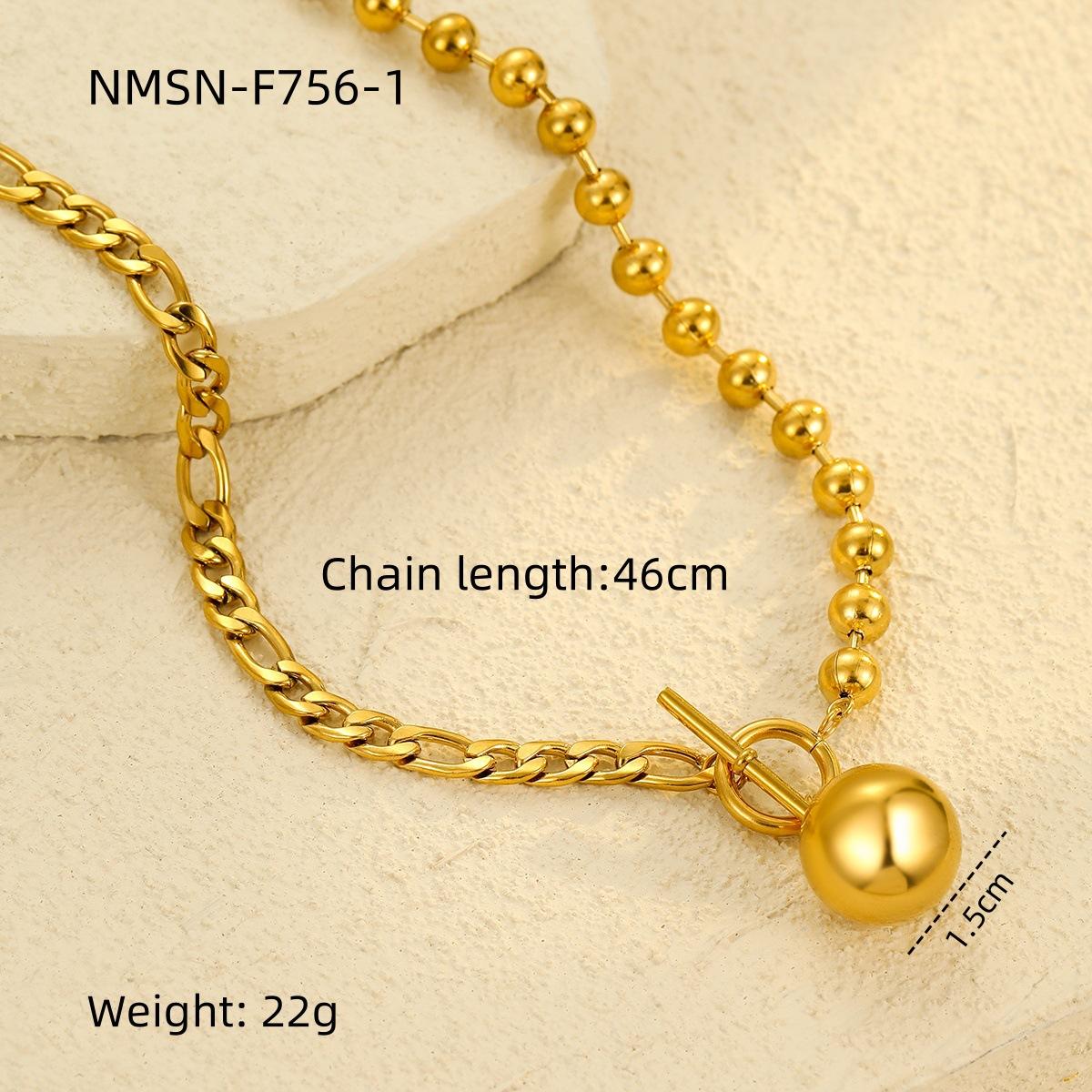 GEMCHIC Women s Vintage Hollow Bead OT Buckle Titanium Steel Necklace Cross-Border European American Stainless Steel Choker
