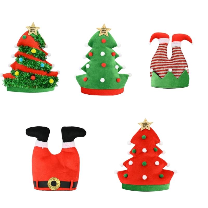 Traditional Santa/Christmas Tree Hat Headgear Christmas Festival Theme Accessory For Adults Kids Family Gathering Decors