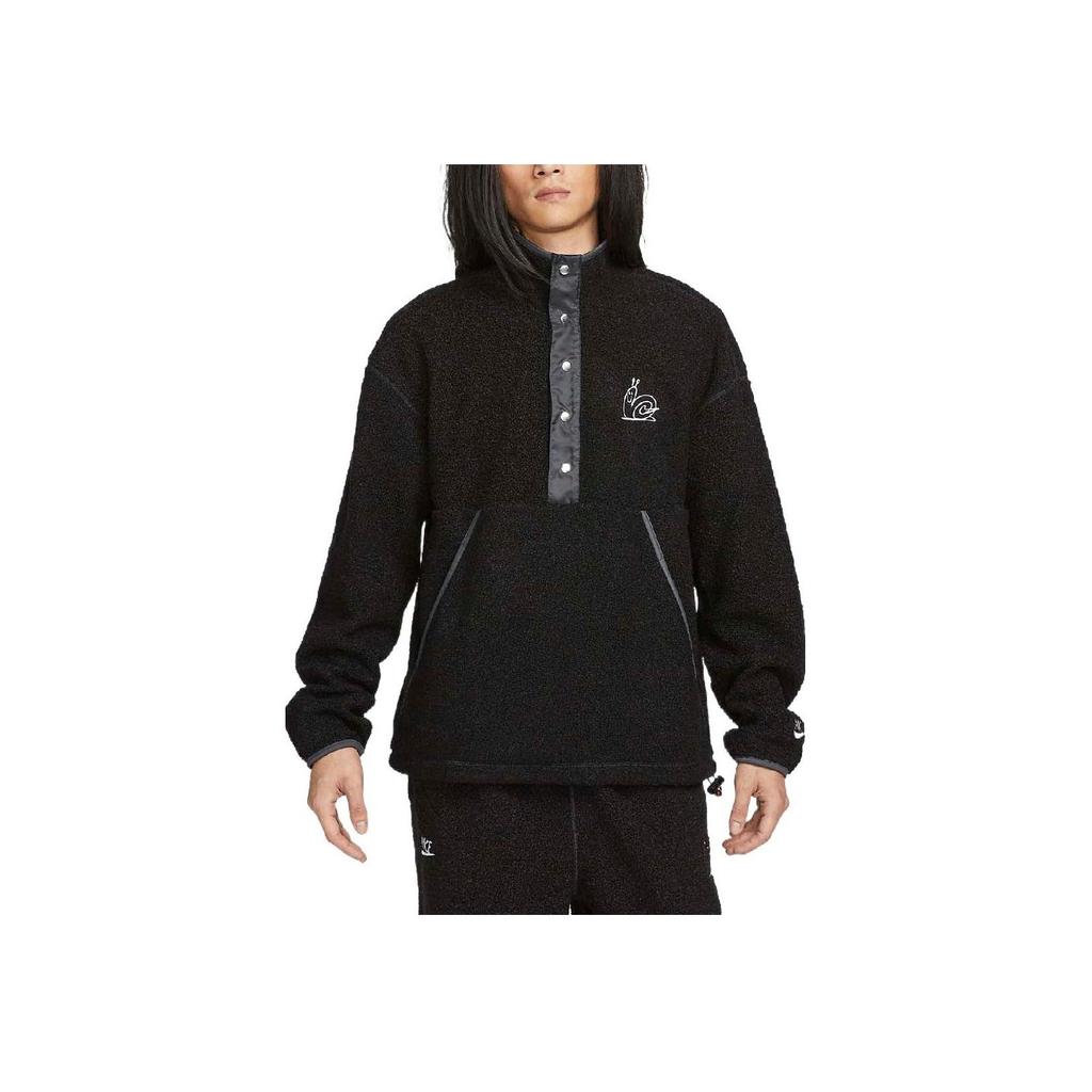 Nike FW22 Embroidered Solid Sweatshirt Men Tops Black DQ4194-097