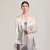 100% Silk Scarf Women Print Hangzhou Handkerchief Pure Silk Neckscarves Luxury Bufandas Silk Shawl   Long Scarf