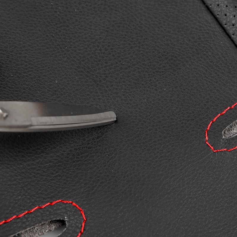 For Volvo S40 2006 2007 2008 2009 2010 2011 2012 V50 2005-2011 Hand Stitched Perforated Leather Car Steering Wheel Cover Trim