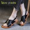 love ycodo Summer Leather Sandals for Women and Students Size 35-43