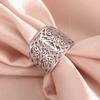 Lucktune Filigree Flower Rings Stainless Steel Women's Finger Rings Lucky Gold Flower of Life Jewelry Party Birthday Gifts