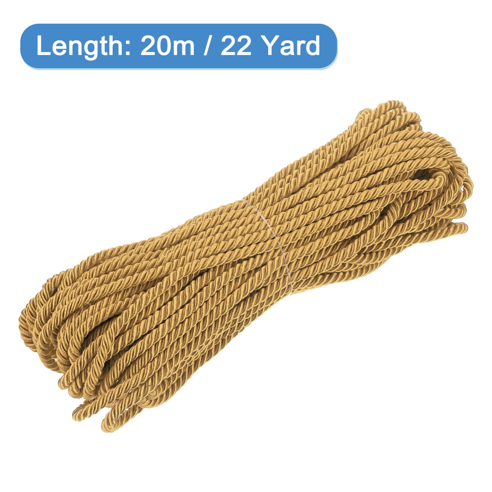 

Uxcell Витой Шнур-Отделка, 22 Ярда 5 мм 3-жильный Шпагат Плетеная Веревка Блестящая Нить Шнурок для Рукоделия Подарочного Пакета Занавески Рождественского Декора 22 Yard 5mm