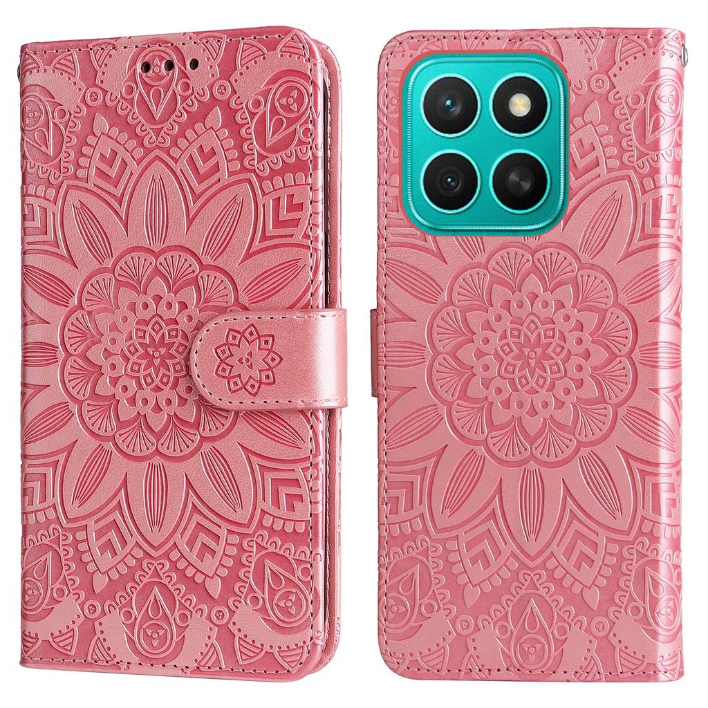 For Honor X8c 4G Case Sunflower Imprint Leather Wallet Phone Cover