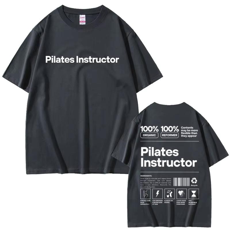Pilates Instructor Graphic Tshirt Unisex Women Fitness Gym Loose Cotton Oversized Tshirt Unisexs Funny Workout Bodybuilding T Shirts S
