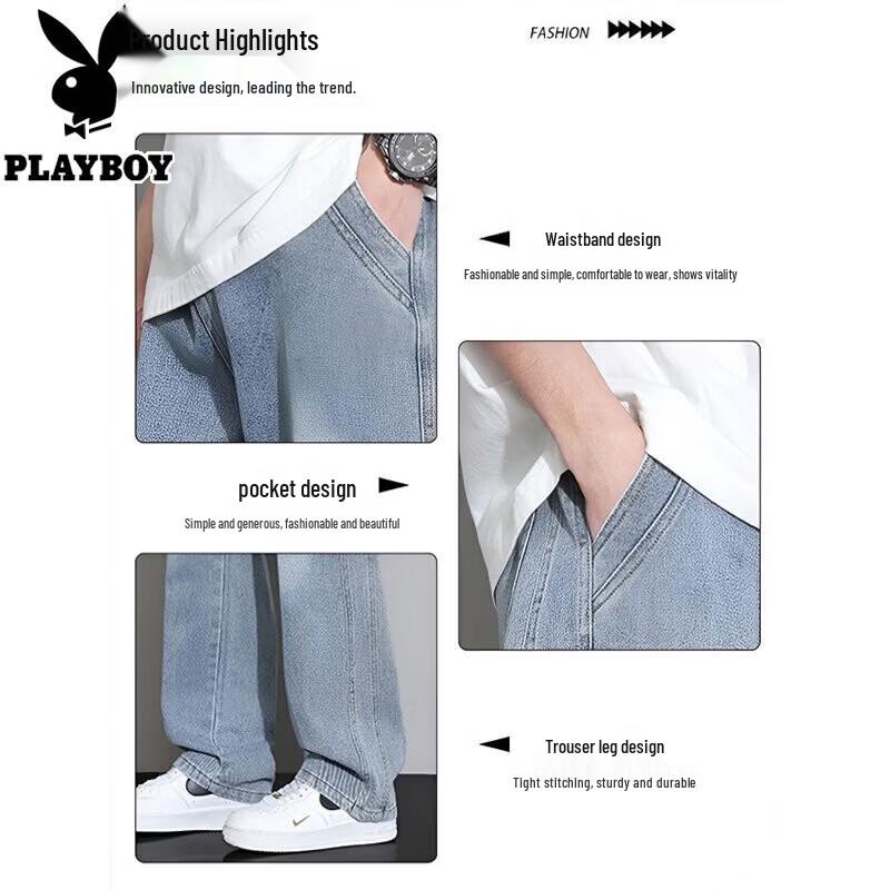 PLAYBOY Herren American Retro Straight-Leg Jeans