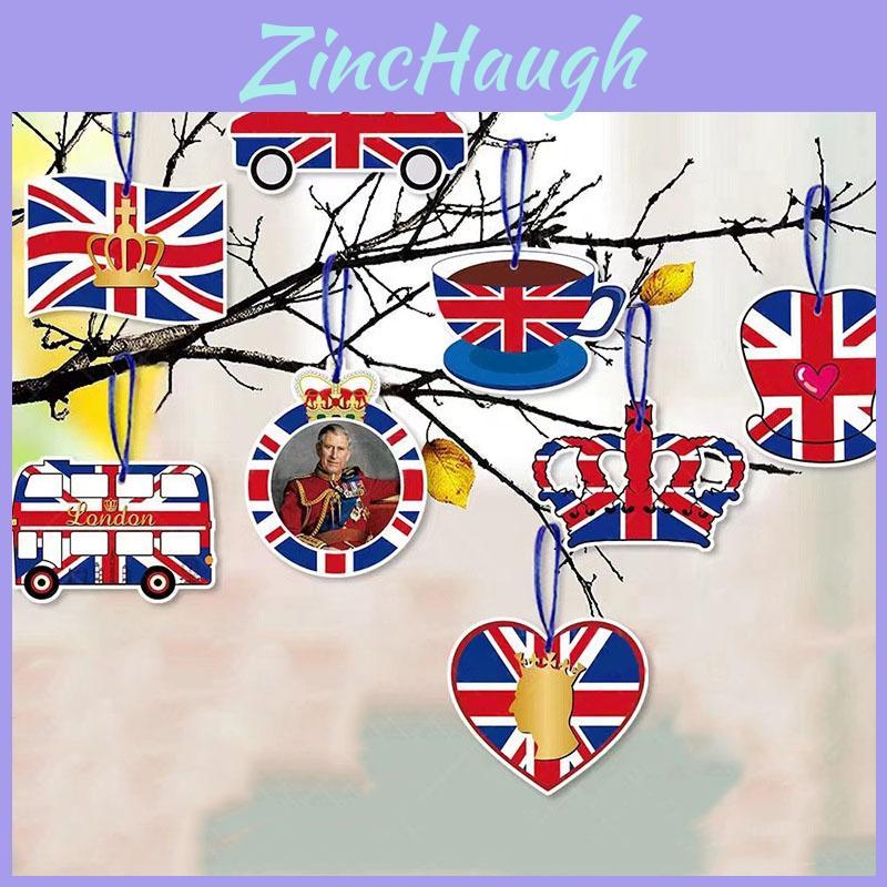 Royal King Charles Iii Crown Party Decorations 8 Paper Cutouts With Twine