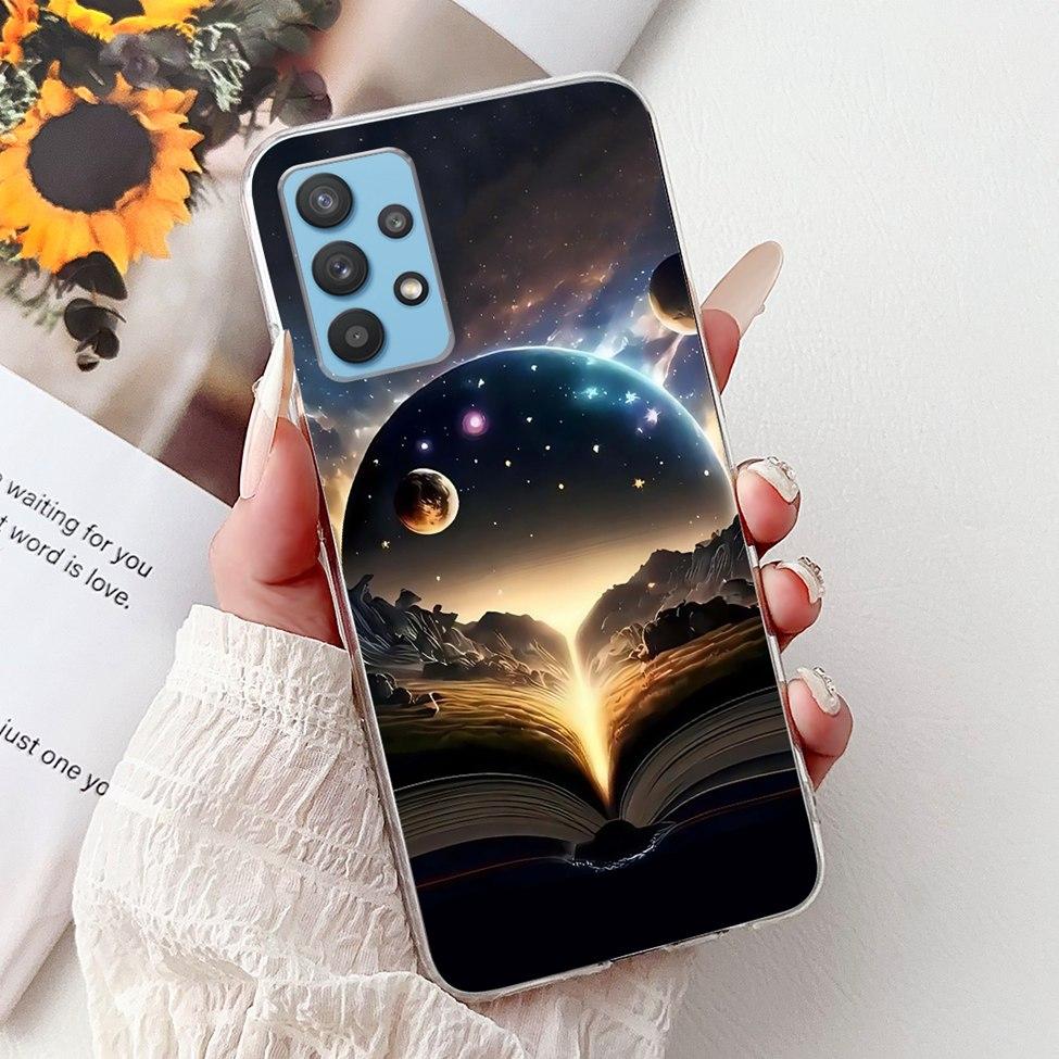 For Samsung A32 5G Case SM-A326B Clear Cute Cat Fashion Funny Painted Back Cover For Samsung Galaxy M32 5G Phone Case SM- M326B