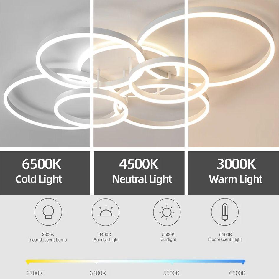 New Ceiling Lights Round Ceiling Lamps Circle Ring Chandelier Home Decor Lighting for Living Room Bedroom Study Room Indoor Lamp