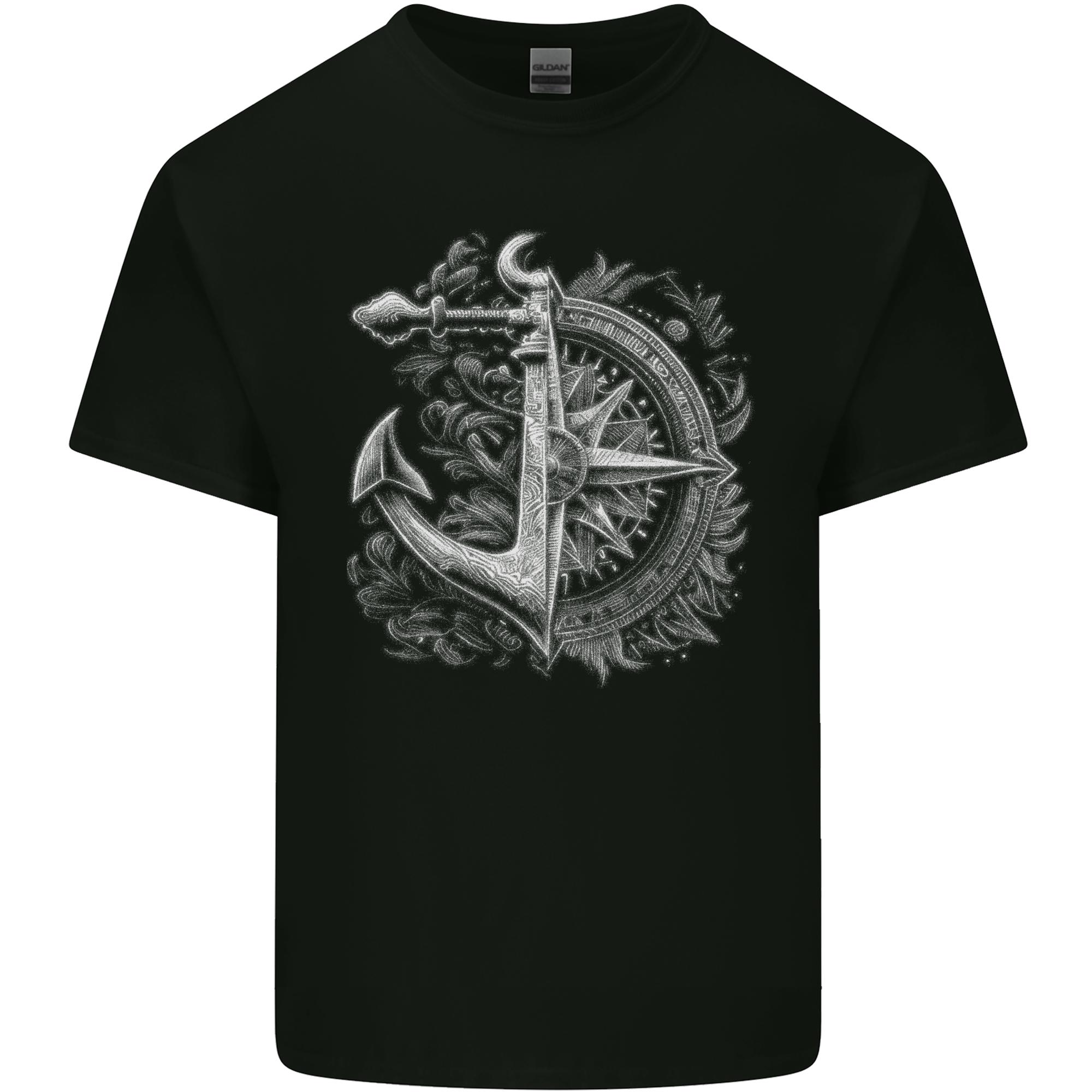 Sailing Compass Anchor Sailor Boat Yacht Unisexs Light Cotton TShirt S