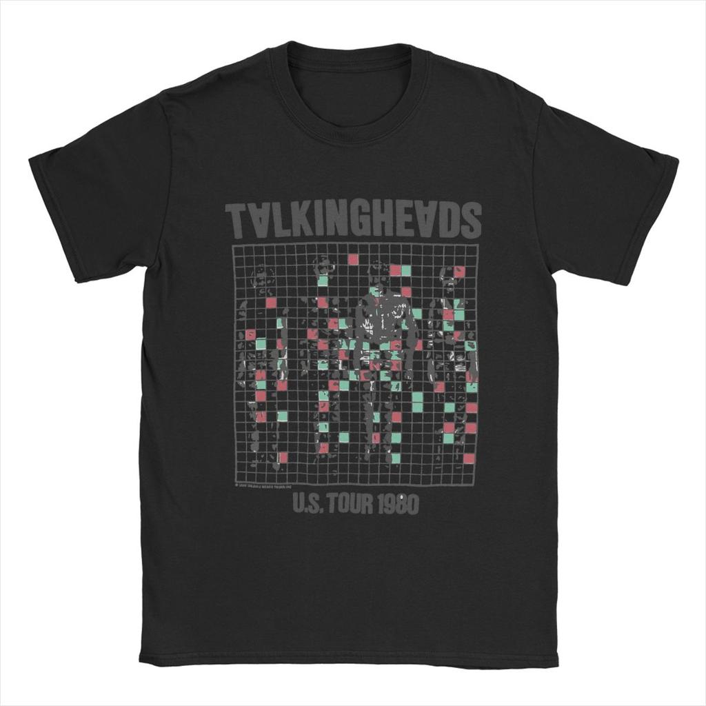 Men T-Shirts Talking Heads Inspired Tour Tee Novelty 100% Cotton Tee Shirt Short Sleeve T Shirt Crewneck Clothes Gift Idea
