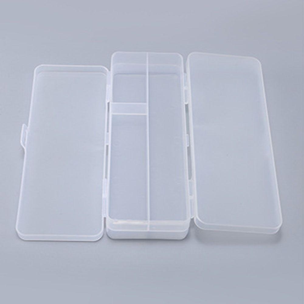 Macaron Transparent Pencil Case Plastic Simple Pen Case Durable Dual-Layer Pencil Box  Stationery