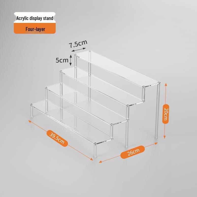 Acrylic Tiered Display Stand for Figurines and Blind Box Dolls - Transparent Home Organizer