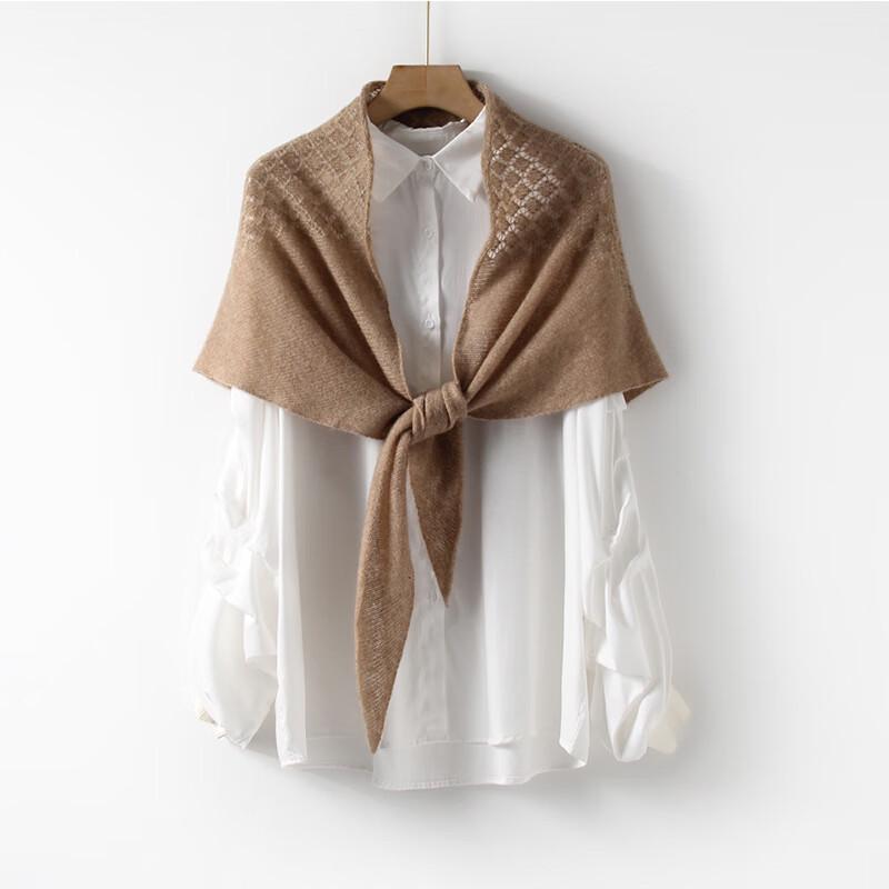 

G·TENNA Women s Cashmere Gold Thread Triangle Shawl One Size