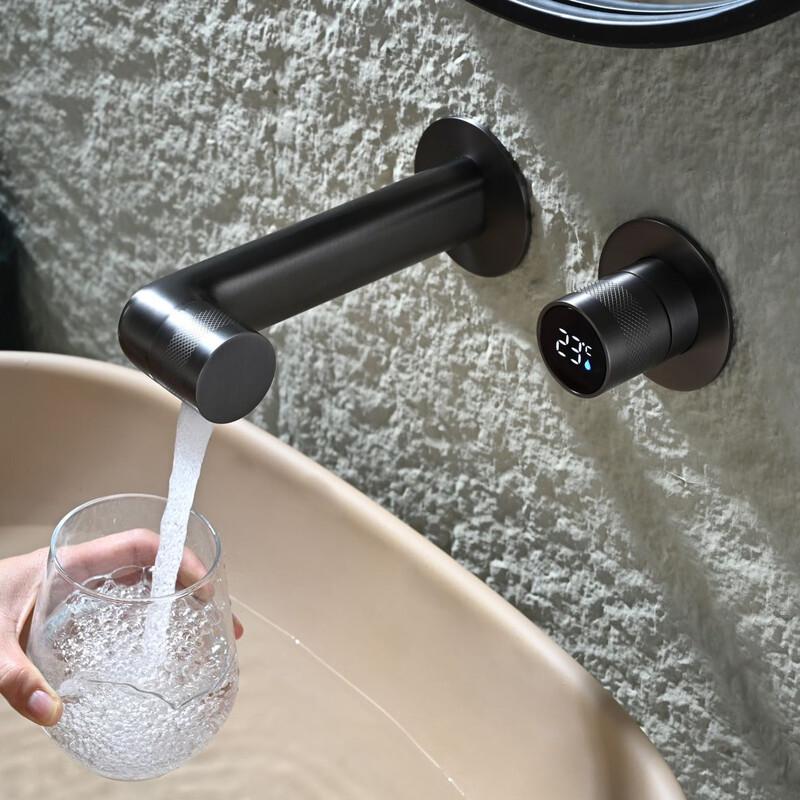 Digital Display Concealed Wall-Mounted Hot Water Basin Faucet