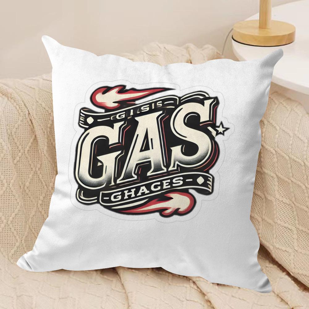 Motorcycle GGasGas Cushion Cover Soft Plush Fabric DoubleSided Printed Sofa Cushion Cover for All Seasons Home Decor Gift