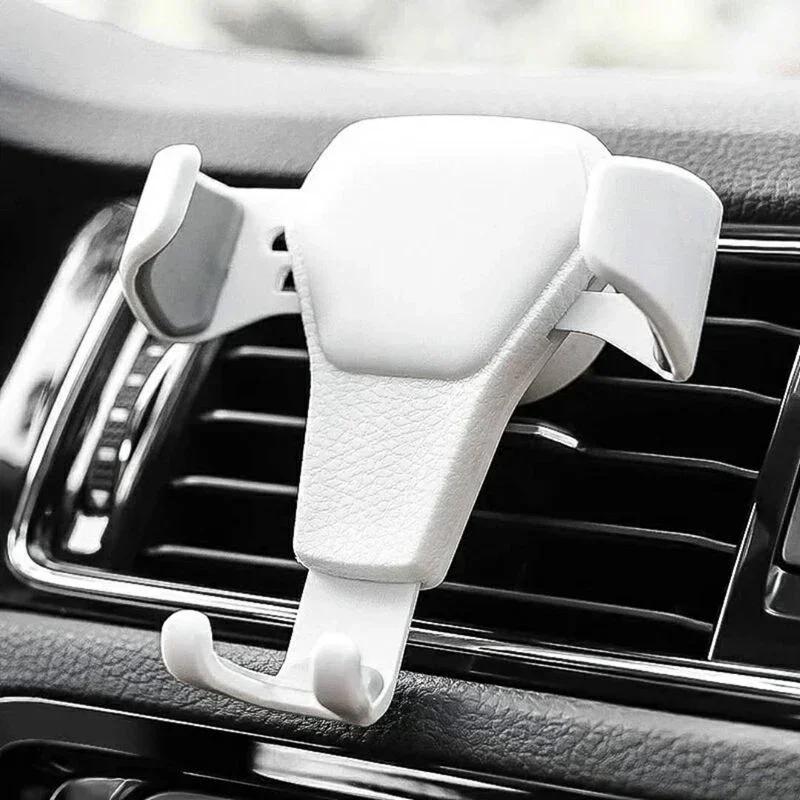 

Gravity Car Holder Practical and Convenient For Phone Air Vent Clip Mount Mobile Cell Stand Smartphone GPS Support білий