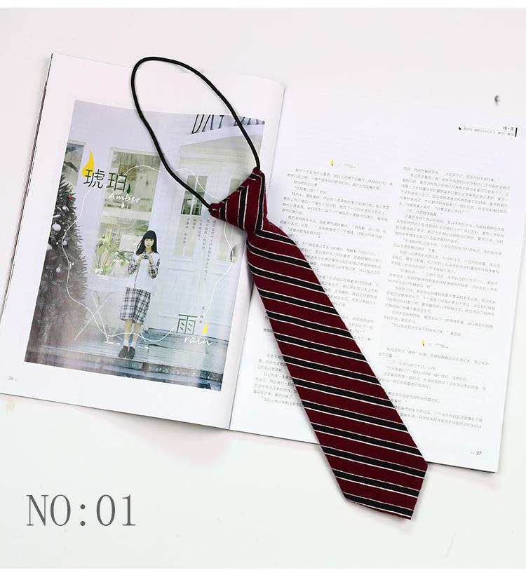 6CM Floral Lazy-tie Rubber Band Neckties For Women College Girls Shirt Uniform Neckwear Korean Style Narrow Knot Free Small Ties