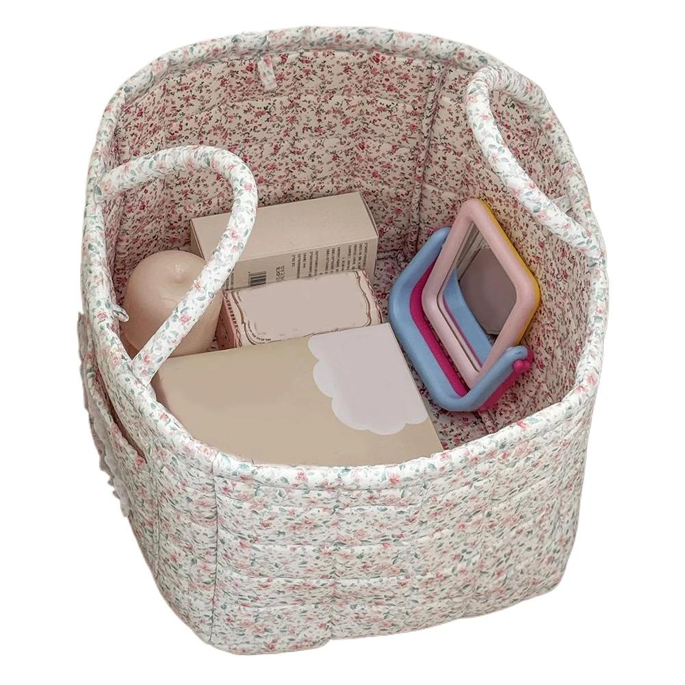 Fabric Cloth Storage Basket with Handle Laundry Storage Bin Washable Clothes Hamper for Shelves Closet Laundry Home Office Decor