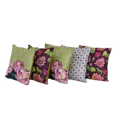 KOKO MAISON INC Lotus Valley Polystain Cushion Cover (Pack of 5) | Flap Closure | Digital Printed
