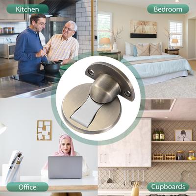 Magnet Door Stopper Floor Mount Wall Protector Drilling Self-Adhesive Door Stop To Protect Walls