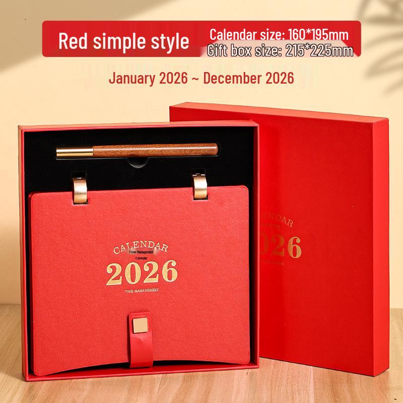 2026 Jahr des Pferdes Benutzerdefinierter Tischkalender Geschenkset - Perfekt für Firmenmeetings, Veranstaltungen und Logodruck.