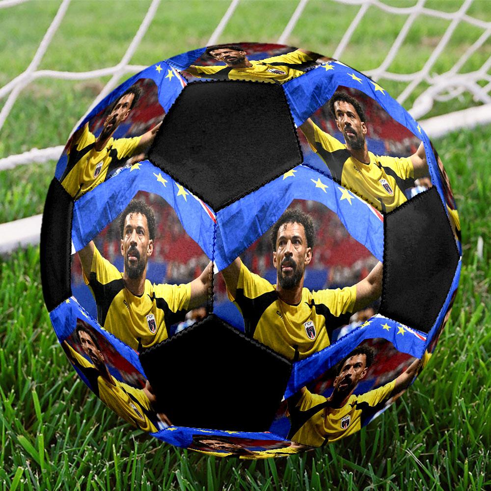 vozinha cabo verde Size 5 Soccer Ball, Machine-Stitched PVC, Durable & High Bounce, All Ages Fit, fan merchandise, matches & outdoor use.