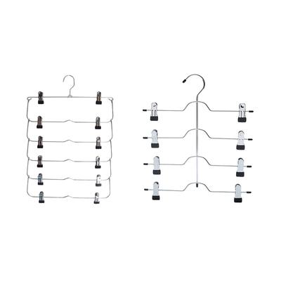 6-Tier Skirt Pants Shorts Hangers Space Saving No Slip Storage Metal Skirt Rack