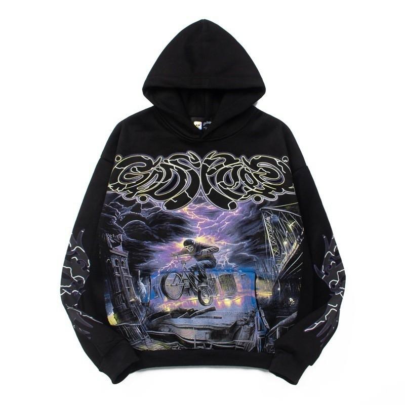 Godspeed 2025 Fall Winter Cotton Hoodie Streetwear Oversized Graphic Print Sweatshirt Men
