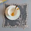 Table Surface decoration and accessories black bead flower embroidery table place mat cloth coaster Wedding Christmas placemat kitchen for Home