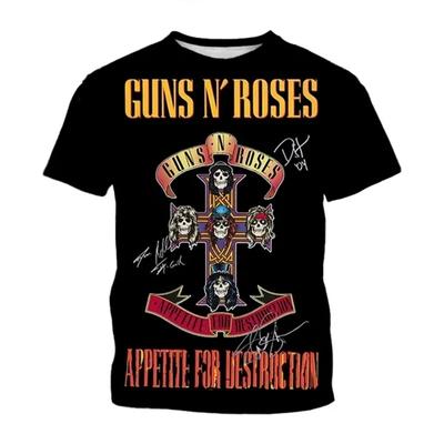 New 3D Pattern Printing T Shirt For Men Rock Band Skull Streetwear Summer Personalized Short Sleeve Leisure Fashion O-neck Tops