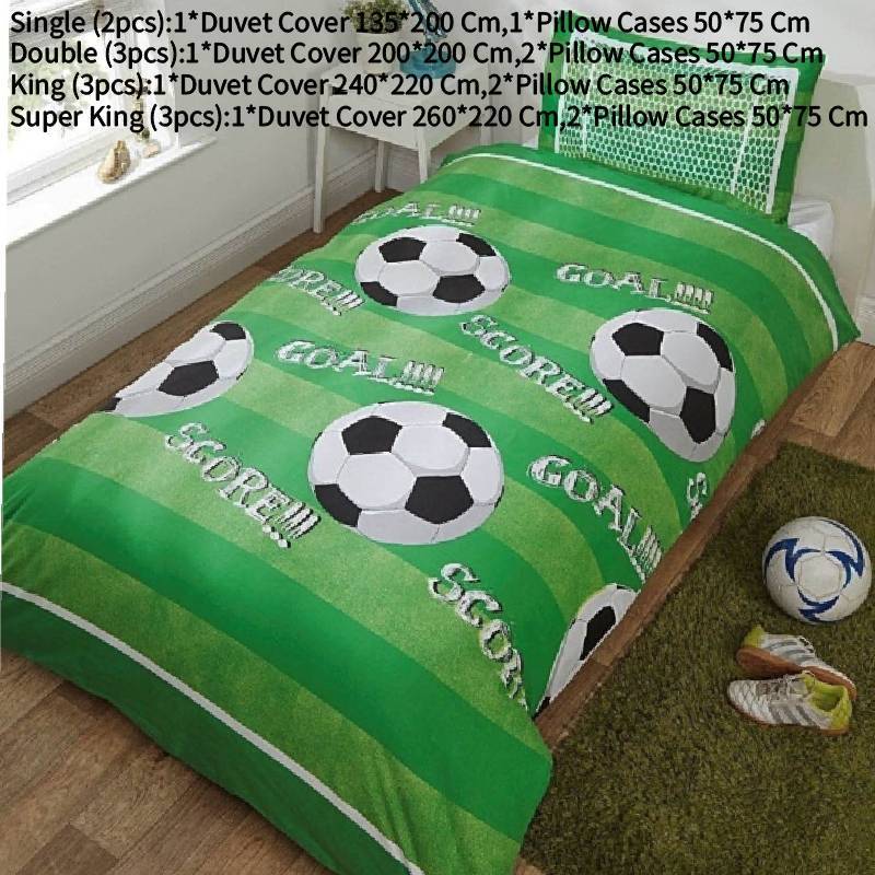 Goal Shoot Football Soccer Kids Boys Single Duvet Quilt Cover Bedding Set