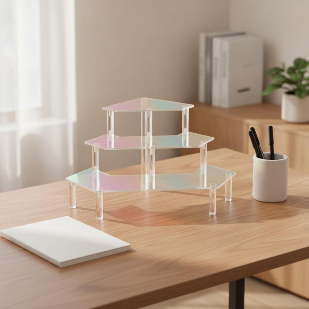 Three-Tier Acrylic Display Storage System Saving Countertop Organizer