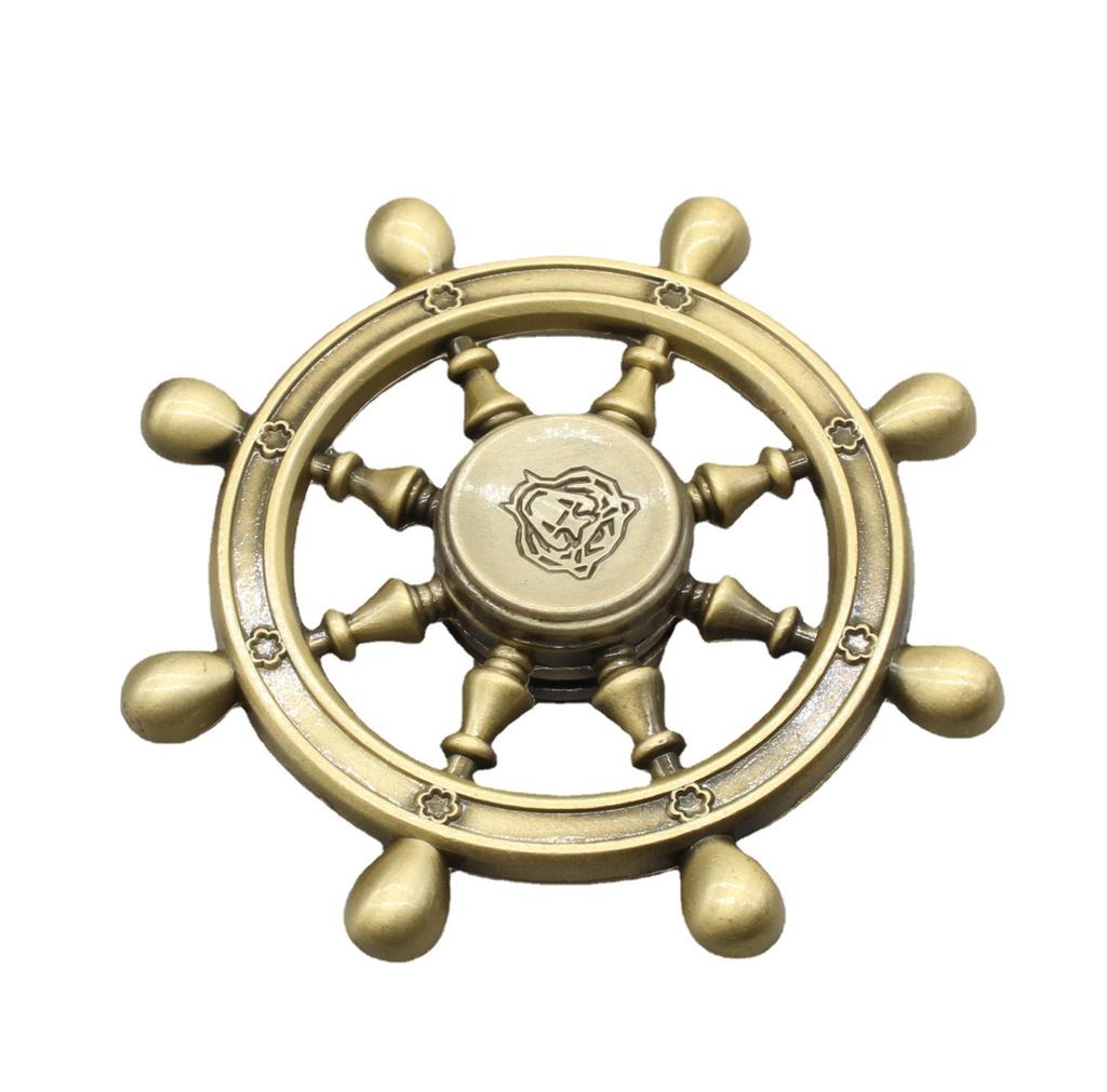 Fingertip Gyro Metal Toy Rotating Rudder Shape Colorful Gyro Pirate Ship Fingertip Gyro