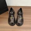 2025 Autumn New Platform Comfortable Loafers Women's One-pedal Retro Small Leather Shoes British Style Thick Heel Single Shoes Women