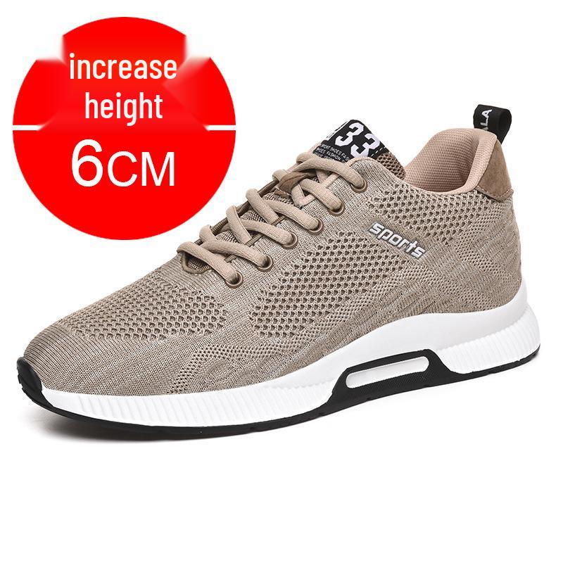 Men s Breathable Flyknit Summer Shoes - 6cm Height Increase, Casual Sport Design 42