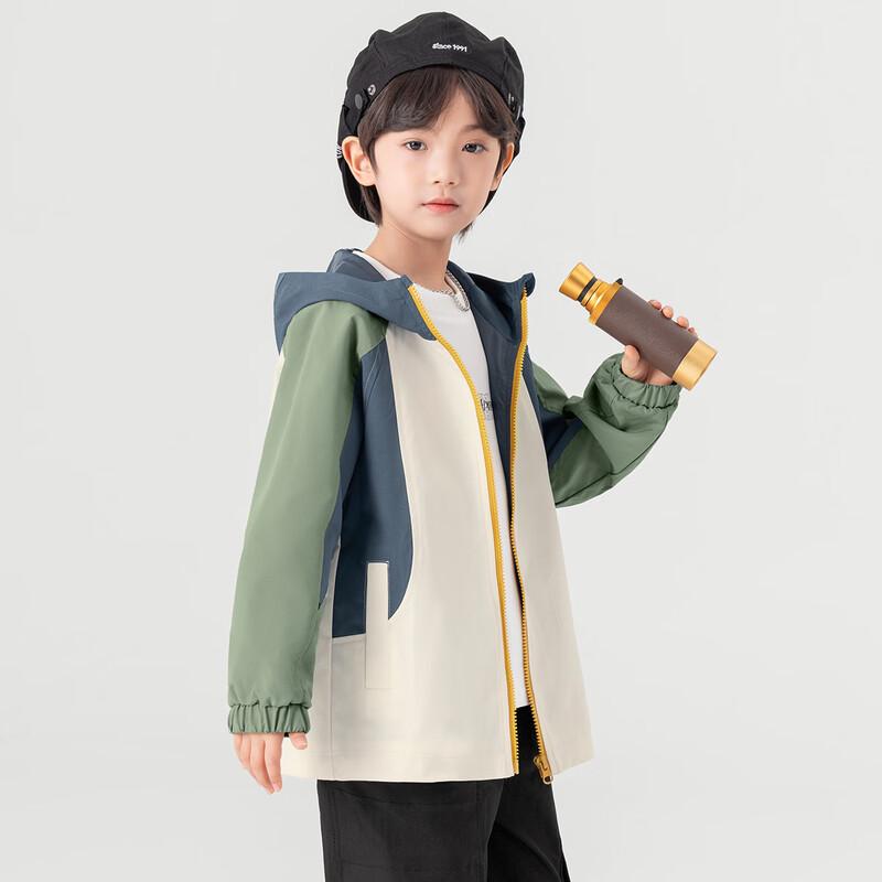 Duoduojia Boys' Color-Blocked Hooded Softshell Jacket