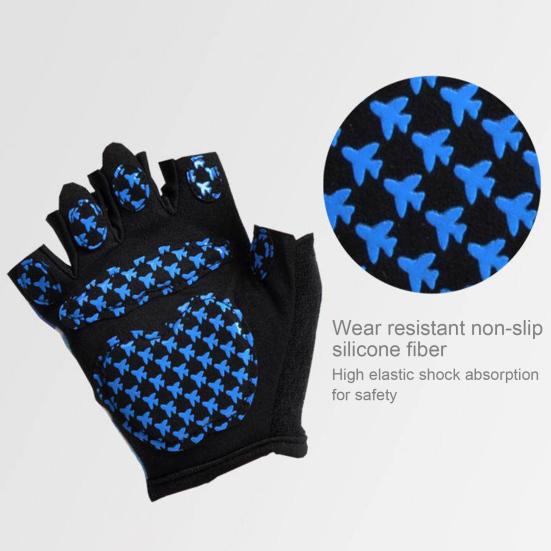 1 Pair Kids Half Finger Gloves Adjustable Wear-Resistant Non-Slip Hand Injury Prevention Fishing Cycling Outdoor Sports Gloves