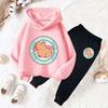 Capybara Print Children Hoodie Sets Girls Boys Autumn Winter Casual Fashion Cute Funny Fleece Long Sleeve Hoodies and Long Pants