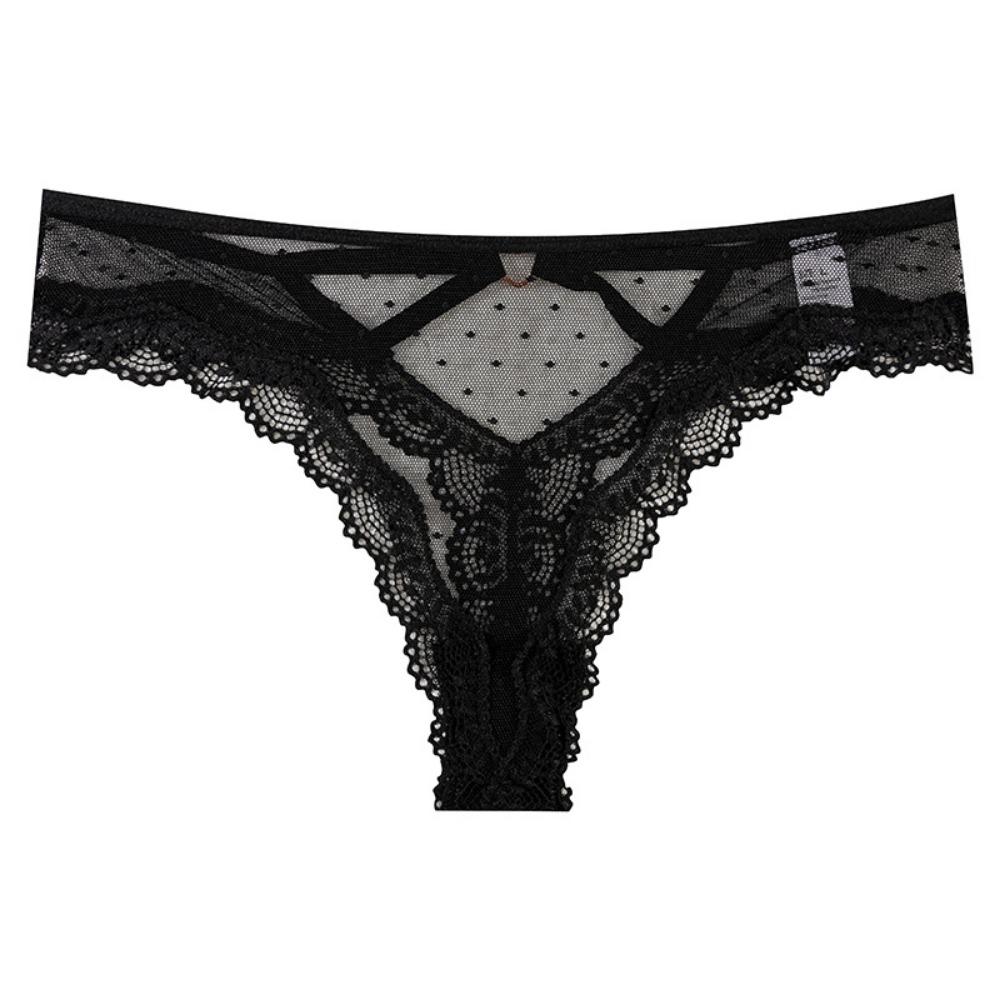 European and American Lace Underwear Hollow Sexy Pure Wind Underwear Cross-border Underwear Foreign Trade Briefs Lace Solid Color Underwear