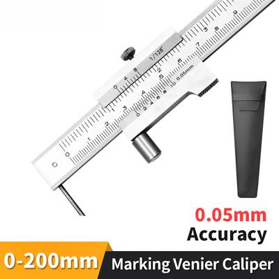 Pied à coulisse de marquage Kerseo avec aiguille en carbure 0-200 mm, règle de marquage parallèle en acier inoxydable, outil de mesure
