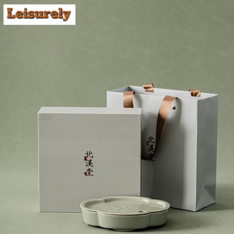 Beixitang Asiatischer Apfeltee Boot Haushalt Keramik Trockenbrühplattform Handgefertigte Kanne Wasserspeicher Kleines Tablett Set Zubehör