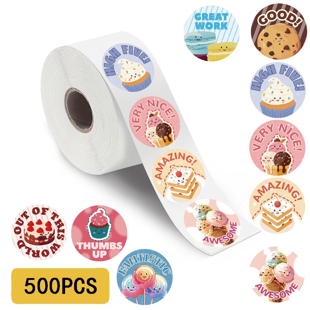 500PCS Dessert Rewards Roll Adhesive Sticker Nostalgia Skateboard Motorcycle Harajuku Personalize Laptop Luggage Phone Dormitory