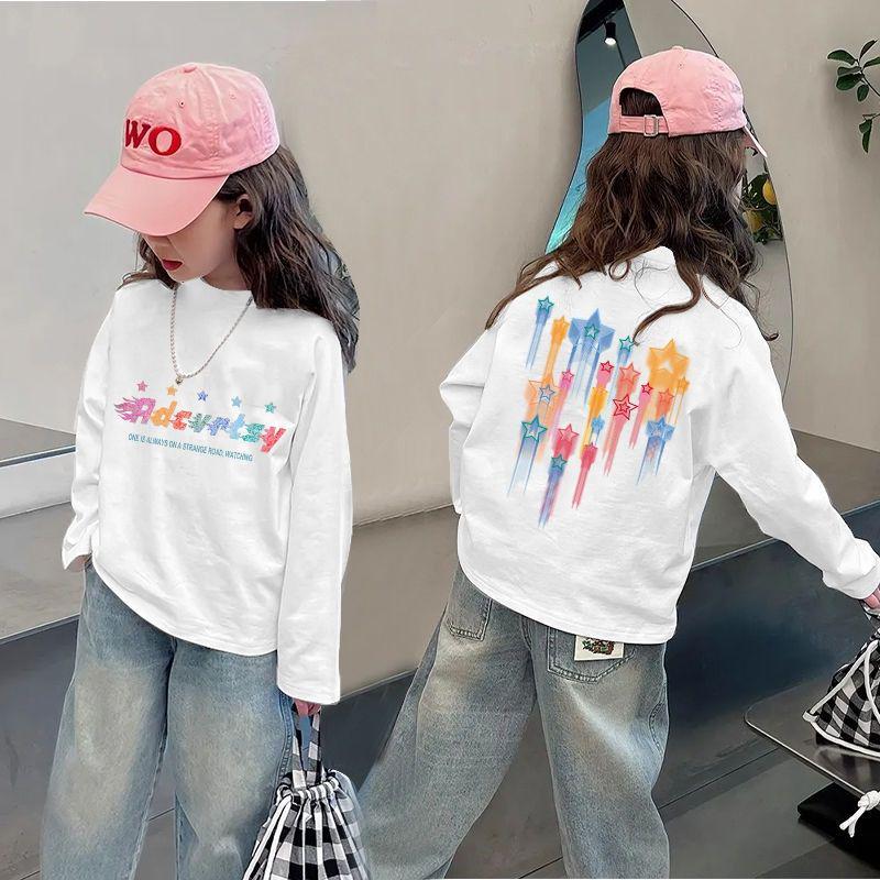 Mädchen Langarm Baumwoll-T-Shirt - Schickes Herbst/Winter Basis-Layer Oberteil