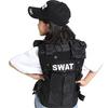 Halloween Costume Cosplay SWAT Kids Vest Hat Men Costume Police Tactical Vest Military Army Cap (Vest + Hat) 2-Piece Set Unisex Barsado