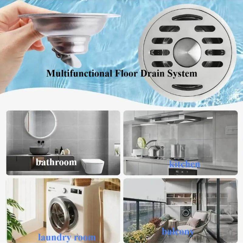 Household Round Floor Drain Core Anti-Odour Sealing Stopper Anti-Backflow Drainage Replacement for Balcony Bathroom Laundry Sink