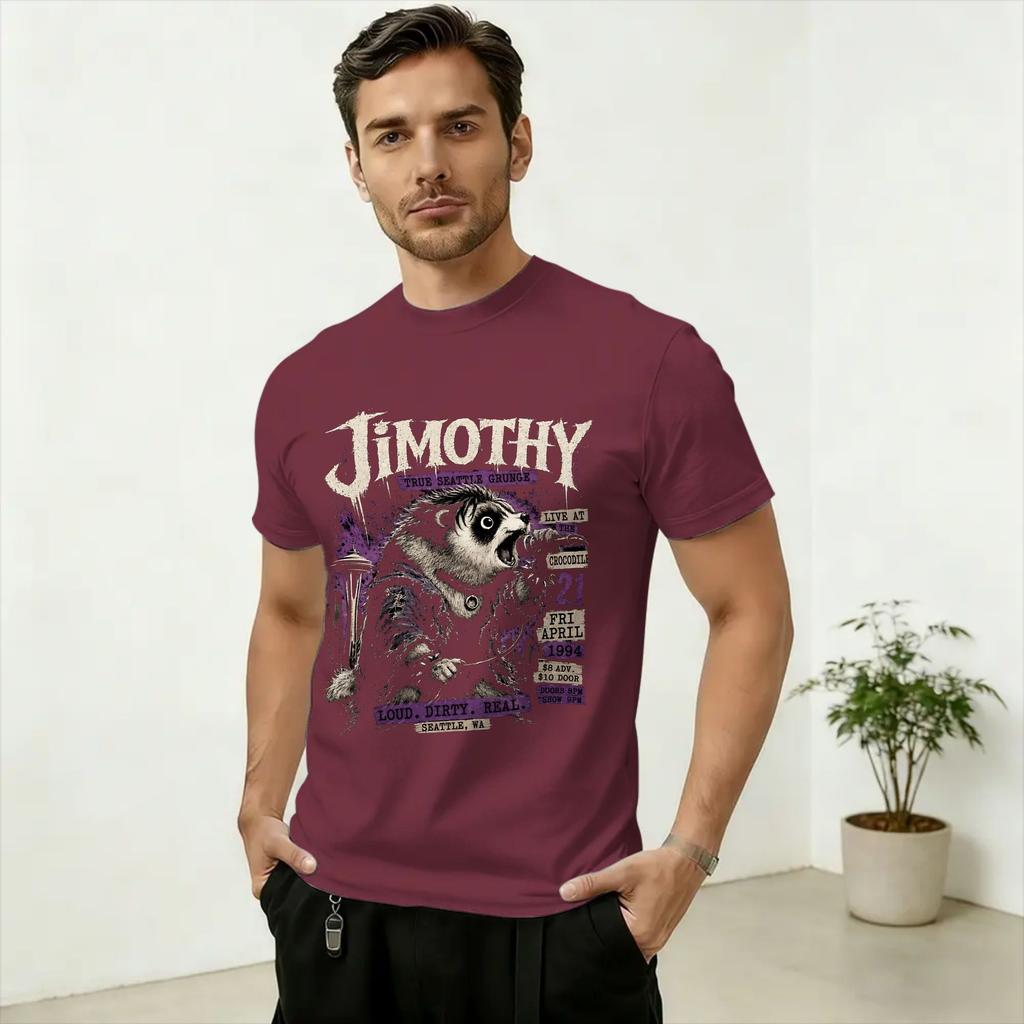 Jimothy True Seattle Grunge T Shirts Unisex's Cotton Crazy T-Shirts Round Collar Tee Shirt Short Sleeve Tops Summer